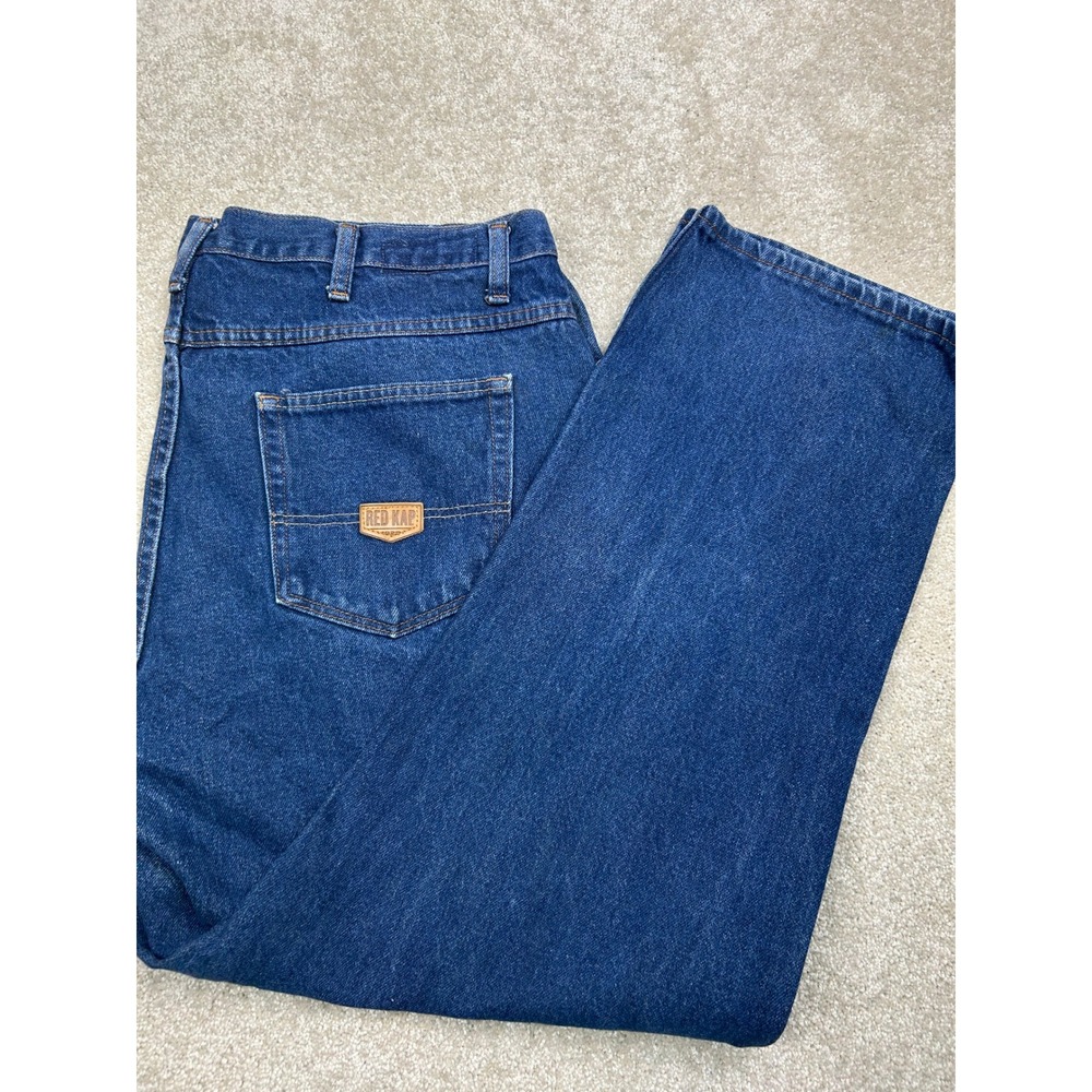 Red Kap Solid Work Jeans 42 Blue Straight Leg Industrial Rugged Gorpcore Skater